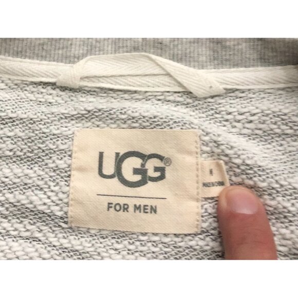 UGG Mens Medium Long Sleeve Sweatshirt Gray with Kangaroo Pocket - Picture 2 of 5